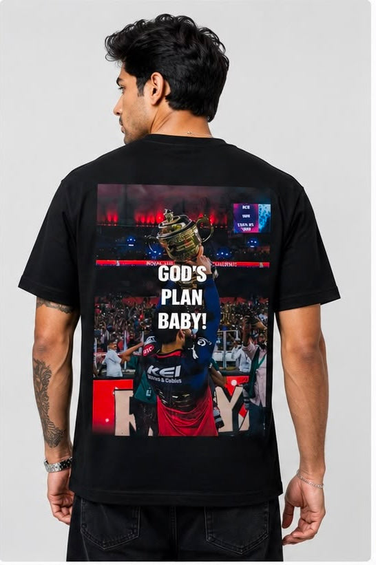 God’s Plan Baby VK Black Oversized T-Shirt | Premium Cotton Streetwear