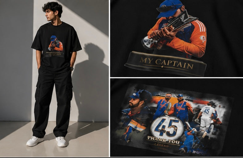 My Captain 45 Tribute – Premium Black Oversized T-Shirt | Limited Edition