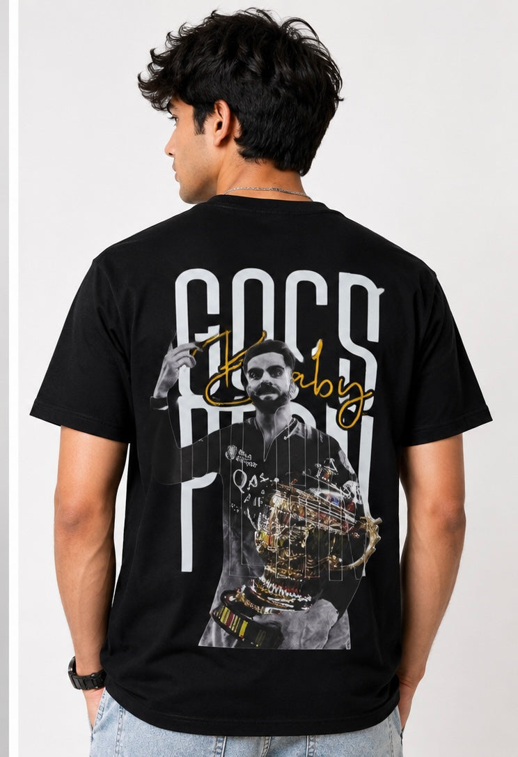 Virat -8 “ God’s Plan” Black Oversized Baby T-Shirt