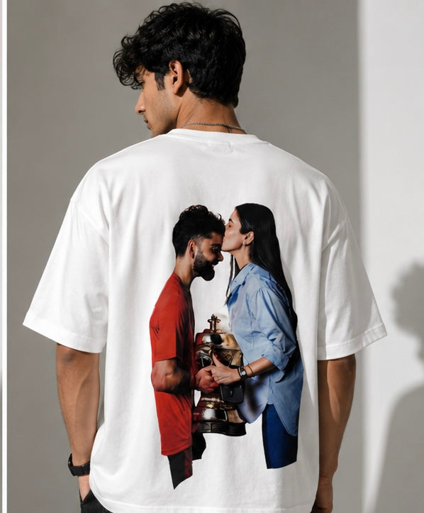 A Man & His Greatest Trophy | Premium Oversized White T-Shirt