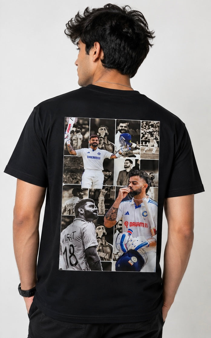 Virat Kohli Test Cricket Oversized T-Shirt | Premium Cotton | Unisex Graphic Tee