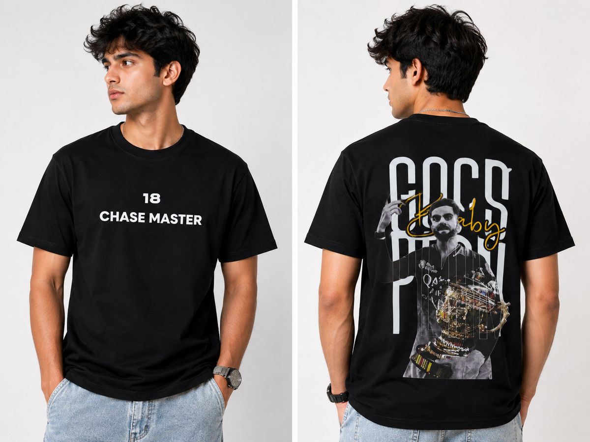 Virat Kohli “God’s Plan” Black Oversized Baby T-Shirt