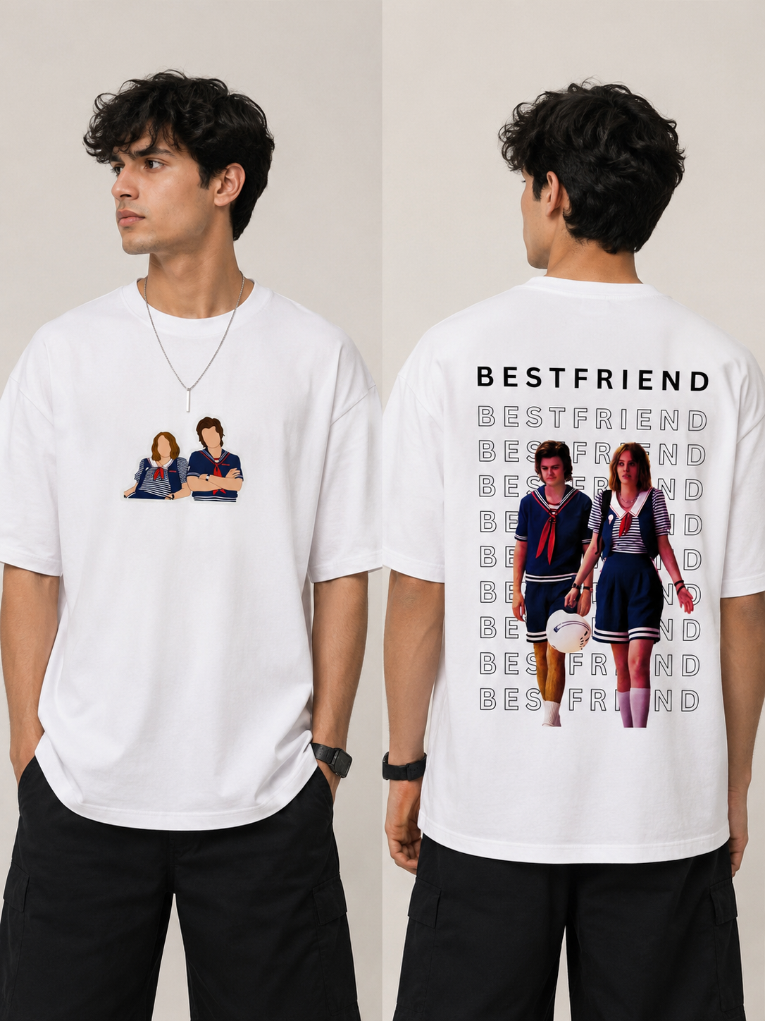Best Friend White Oversized Premium T-Shirt